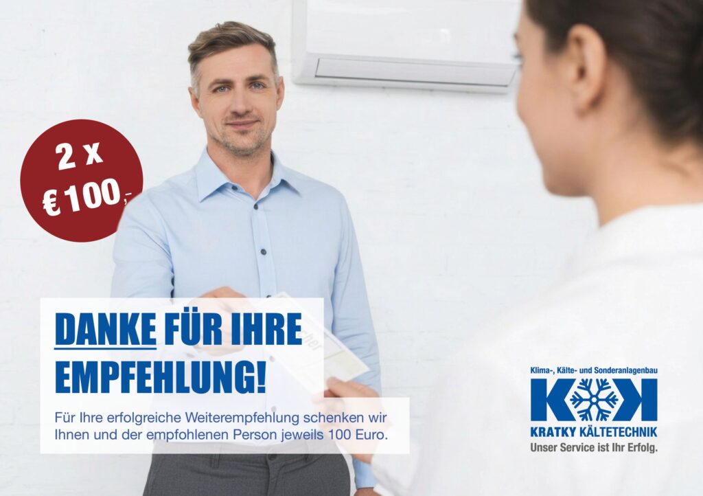 Kratky weiterempfehlen und von 2 x 100 Euro profitieren.