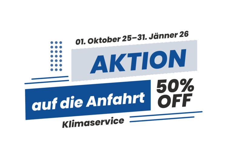 Aktion Klimaservice – 50 Prozent Rabatt auf die Anfahrt, gültig bis 31.1.2026