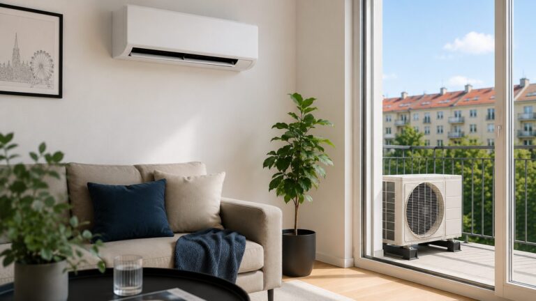 Kühles Raumklima durch Klimaanlage in Wiener Gemeindebau