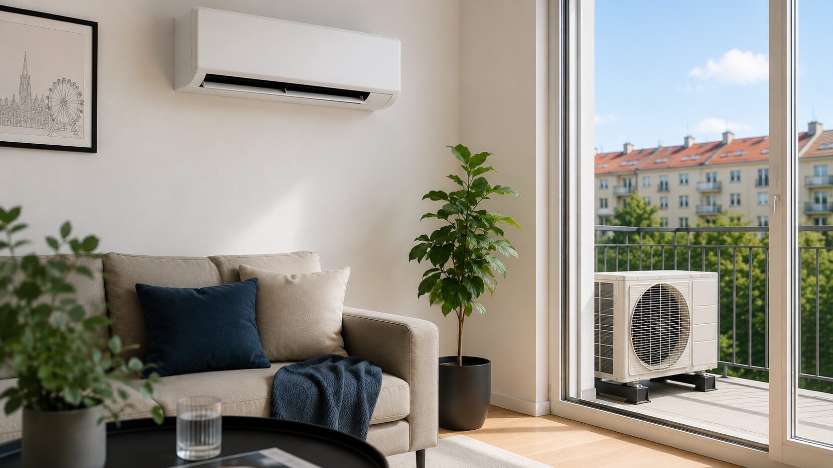 Kühles Raumklima durch Klimaanlage in Wiener Gemeindebau